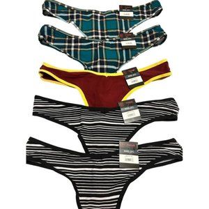 NWT NOBO Womens Cotton Thong Panty Panties Size XXXL (21) - 5 prs
